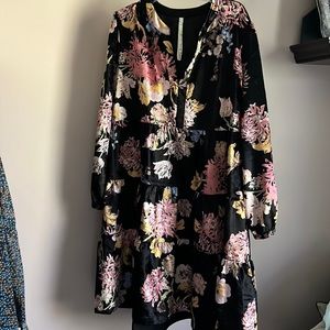 Uncle Frank Velvet Floral Swing Dress